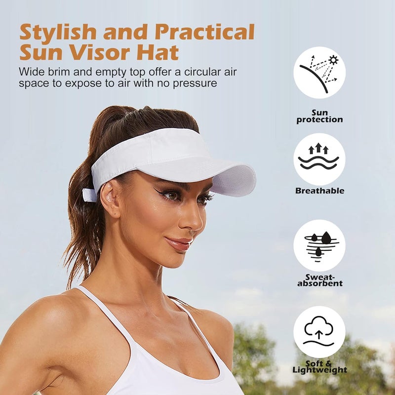 Zando Sun Visor Hats for Women - Sports Quick Dry Adjustable Unisex Cap for Golf Tennis Pickleball Vacation Outfit for Beach - Image 5
